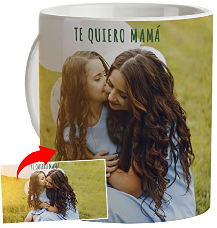LolaPix Tazas personalizadas. Regalos personalizados con foto. Regalos Originales para Mujer Joven. Regalo Madre. Taza personalizada de cerámica. Regalo Personalizado Foto. Taza Enamorados Blanca