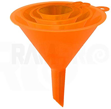 4 pièces/ensemble entonnoirs en plastique réutilisables pour huile carburant essence trémie cuisine voiture ravitaillement outil Orange