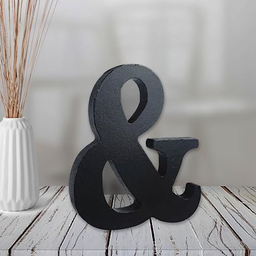 10,2 cm schwarze Holzbuchstaben, unlackierte Holzbuchstaben für Wanddekoration, dekorative stehende Buchstaben, Scheiben, Schild, Dekoration für Handwerk, Party-Projekte (&)