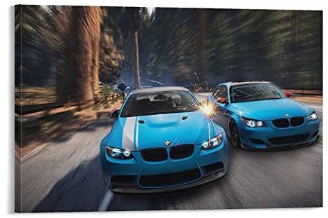 Auto-Poster BMW E92 M3 E60 M5 Poster Dekorative Malerei Leinwand Wandposter und Kunstbild Druck Moderne Familie Schlafzimmer Dekor Poster 40 x 60 cm