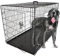 DogCrates+ Extra Extra Large Foldable Dog Crate with 2 Doors, Non-Chew Metal, Removable Tray, 46-Inch Black