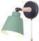 iDEGU Wandleuchte Innen Retro Wandlampe aus Holz und Metall mit Schalter Verstellbar Wandspot Moderne Wandleuchte für Schlafzimmer Flur Eingang Wohnzimmer (Matt Grün)