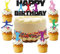 25 Piezas Trampolín Decoración Tartas Trampolín Happy Birthday Cake Toppers Salto Temática Adornos para Tartas Cupcake Toppers Jump Fiesta Decoración Suministros para Hombres Mujeres