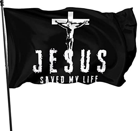 90X150cm Gartenfahne Jesus Hat Mein Leben Gerettet Dekorative Fahnen Langlebig Outdoor Sign Verblassen Beständig Yard Sign Décor Für Porch Outdoor Yard