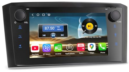 Erisin Qualcomm 8 Núcleos 7 Pulgadas Android 14 GPS Navegación Estéreo de Automóvil para Toyota Avensis T25 Pantalla táctil IPS Wireless CarPlay Android Auto Bluetooth 5.0 WiFi DSP Dab+ RDS 4GB+64GB