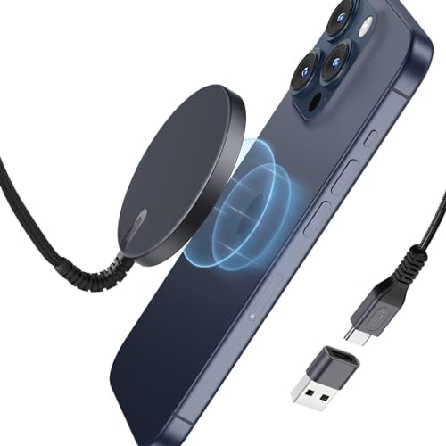 ESR for MagSafe Charger 15W Wireless Charger for iPhone 16 Pro Max/16 Pro/16/16 Plus/15/14/13/12 Apple Magnetic Charging Pad for AirPods 4/3/Pro/Pro 2 Galaxy S25 Series with Dual USB A/C Ports, Black