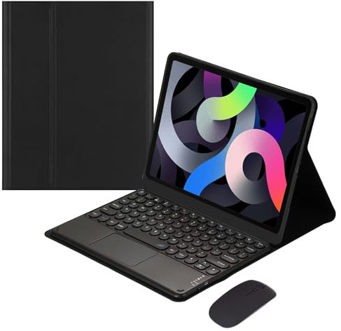 EHLCYS Funda con Teclado Táctil para Lenovo Tab P12 12,7 Pulgadas TB370FU 2023 Tableta, Teclado Bluetooth Inalámbrico Desmontable Magnético, Funda con Soporte Ultrafina Y Ligera,Negro