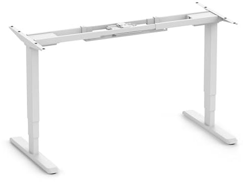 Ergolutions® Primus Tischgestell Weiß - Ergonomischer Schreibtisch, 2 Leise Motoren mit App-Steuerung und Memory-Funktion, Kollisionsschutz, Kabelmanagement