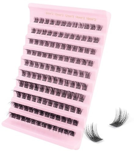 Sixstarhair Faux Cils Individuel Extension Cils Naturel 120 Grappes Cils Extension de Cils Professionnel DIY Cils Individual Eyelashes 8-16mm Extension Cils
