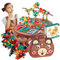 VEQENIFY Magische Montessori Spielzeugkiste mit Bohrmaschine，Montessori Spielzeug für Kinder 3D Puzzle Mosaik Toy Creativity Tool Box Montessori Spielzeug ab 3 Jahre