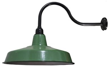 Wandlampe Außen Außen-Innen-Schwanenhals-Wandleuchte Außen Industrielle Antike Wandleuchter Wasserdicht - Emaille Grüner Lampenschirm Wandleuchte for Veranda Scheune Balkon Bar Bauernhaus(Grey)