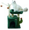 MaxxPet Kratzbaum - Katzenspielzeug Kaktus - Kratztonne - Katzenhaus - Katzenkratzbaum 3 Etagen - 1 Liegeplatz + Katzenhaus mit zusätzlichen Spielzeugen - 40x30x75cm - Grün
