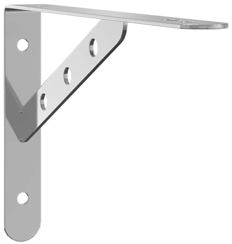 vidaXL Regalträger 4 Stk. 23,5x2,5x15,5 cm Silbern Edelstahl