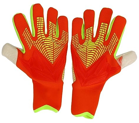 Alomejor Fingerschutz-Fußball-Torwarthandschuhe, Nylon- und Latex-Orange- mit Mesh, Geeignet für Spiele und Training (Nein. 7)