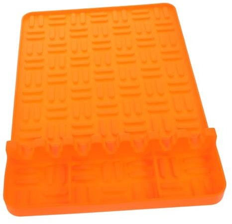 Silikon Grillablagematte für Außengrills, Orange, mit Fächern