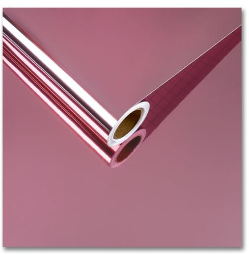 CRE8TIVE Rose Gold Chrome Effect Peel and Stick Wallpaper Mirror Stickers Sticky Back Plastic Roll Mirror Vinyl Wrap for DIY Craft Bathroom Wallpaper Waterproof Contact Paper Window 30cm x 200cm
