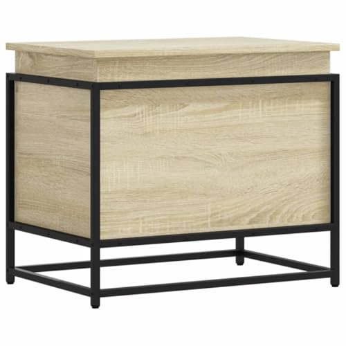 vidaXL Caja de almacenaje Madera ingeniería Roble Sonoma 60x40x51,5 cm, Caja de Mantas, baúl de almacenaje, Caja de almacenaje de Juguetes