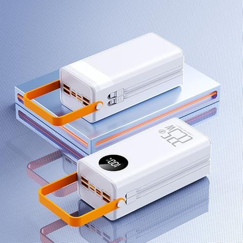 TYYCKJ Power Bank da 50000 mAh/Batteria per Telefono Cellulare/Caricabatterie USB/Power Bank USB C/Power Bank di Grande capacità, Nero/Bianco