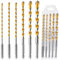 CYLBAQ Carbide Tips Drill Bit Set Hex Shank, 6PCS 160mm Length Carbide Tipped Hammer Drill Multi Construction Drill Driver Bits for Metal, Block, Brick, Soft Tile, Wood, Plastic(4.5.6.8.10.12mm)