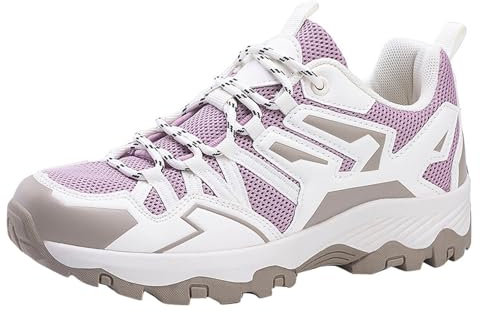 MJGkhiy Herrenschuhe Sneakers Weiß Bequeme Fitness Laufschuhe Wanderschuhe Arbeitsschuhe Atmungsaktiv Laufschuhe Trekking rutschfest Basketballschuhe Jogging Outdoor Sportschuhe, Violetta, 38 EU