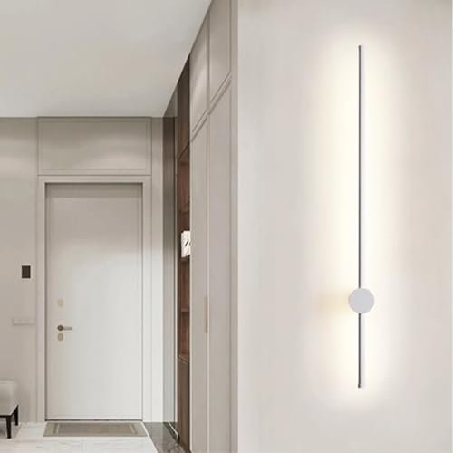 GZZBMY Wandlampe LED Innen Wandleuchte Modern Design Lang Treppenhauslampe 360°Schwenkbar Bettlampe für Schlafzimmer Wohnzimmer Treppenhaus Flurlampe 3000K/4000K/6000K (Weiß Weißes Licht,60cm)