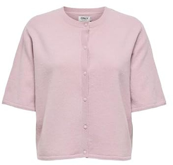 ONLY ONLTILDA S/S O-NECK CARDIGAN KNT Donna Cardigan rosa pallido