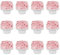 Lot de 12 boutons de tiroir à motif de petits cœurs sur fond rose 30 mm Base blanche Boutons de commode, poignées de placard pour cuisine, chambre à coucher, placard