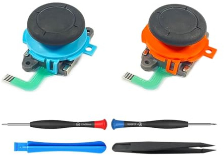 ElecGear 2x Joystick-Ersatz für Switch 2 Joy-Con 2 Controller, Analoger Linker und Rechter Steuerknüppel mit Reparaturwerkzeugen, Direktes Ersatzteil ohne Entlöten mit Lötlitze