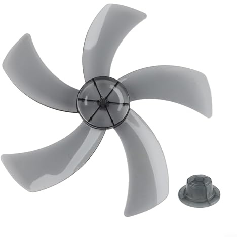Replacement Fan Blade, 18 Inch Electric Fan Spare 5-Blade with Nut Cover for Pedestal Desk Fans(Transparent Black)