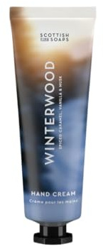Scottish Fine Soaps Winterwood Hand Cream, 30ml, 10% Shea Butter, Spiced Vanilla and Musk, Vegan