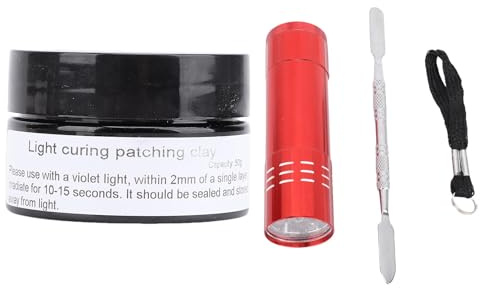 Phefop Kit de Mastic Adhésif à Pâte Rapide, 50 G avec Lumière pour Impressions 3D, Modèles D'ongles Artisanaux, Réparation de Remplissage Multi-usages à Photopolymérisation