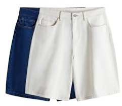THE SET Damen Denim-Bermudashorts, 2er-Pack