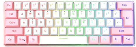 WOFASHPURET Clavier Gaming RGB Compact 61 Touches Abs Rétroéclairage, Interface USB, Réponse Rapide pour Joueurs PC Bureau Ordinateur Portable