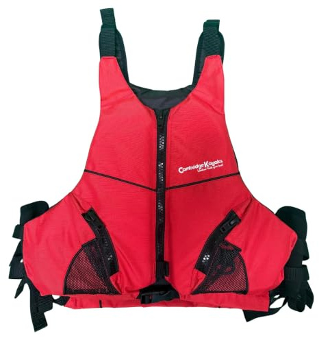 Cambridge Kayaks Adult Buoyancy Aid 50N CE Certified | Kayak, Canoe & Paddle Board Safety Vest | Adjustable Watersports PFD (Red, Large)