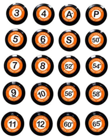 Folpus Golf Marker Tag Etiqueta Marcador Tapón Tope para Palo de Golf con Codificación Clara de Palos Plástico Compatible con Orificio de Ventilación
