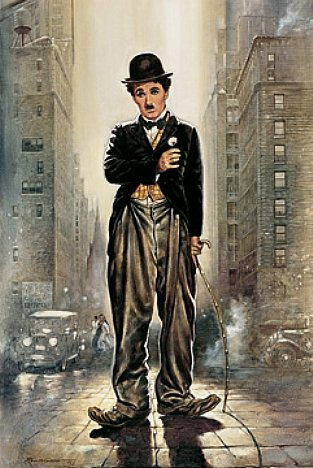 Kunstdruck 62x93 LUCE DELLA CITTA - Charlie Chaplin Film Hollywood Kult Bild Poster