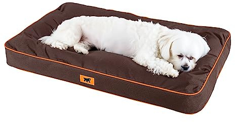 Ferplast Panier Chien Chat - Coussin Orthopédique Chien - Lavable en Machine - Tapis Chien - Lit Chat Chien - Imperméable & Anti-Rayures - Rembourrage Amovible - Polo, 65 x 40 xh 8 CM, Marron
