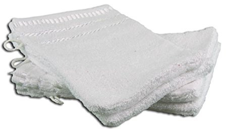Gözze - Lot de 4 Gants de Toilette, Berlin, 100% Coton, 17 x 24 cm - Blanc