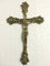 Croix Crucifix Jésus Christ INRI funéraire Croix Métal Laiton H 32 cm