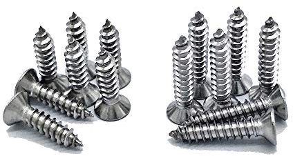 200 pcs Qrity M4 en acier inoxydable vis autotaraudeuses Phillips à tête plate vis bricolage vis à bois (100 PCS M4 x 16 mm, 100 PCS M4 x 20 mm)