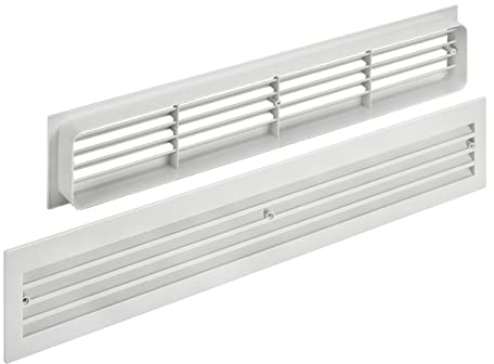 SOTECH Lüftungsgitter BRISE 457 x 92 x 17 mm hellgrau doppelseitig | durchblicksicher Schlitzlochung Türgitter Belüftungsgitter Schlitzgitter