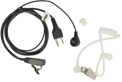 vhbw Headset kompatibel mit Motorola GP280 | GP328, GP240, GP329, GP330, GP1280, GP140, GP318, GP320 Funkgerät - schwarz, Akustikschlauch