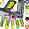 Cortador de verduras Mandoline 13 en 1, rebanador de verduras, verduras ralladas, picador de rallador de cocina multifunción con 7 cuchillas ajustables para rebanar, cortar verduras y rallar
