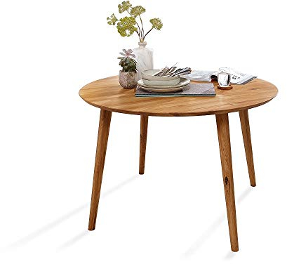 Main Möbel Esstisch rund massiv Eiche 120 cm Tisch Wildeiche geölt Holz Esszimmer