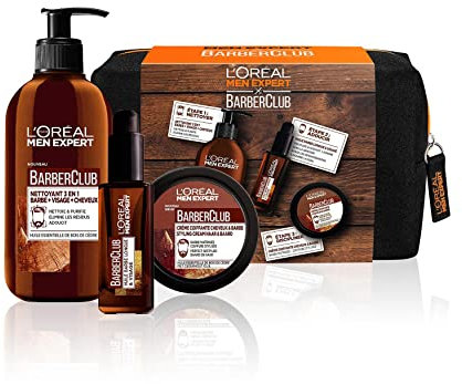 L'Oréal Men Expert BarberClub Trousse 3 Produits de Soin de Barbe/Visage pour Homme