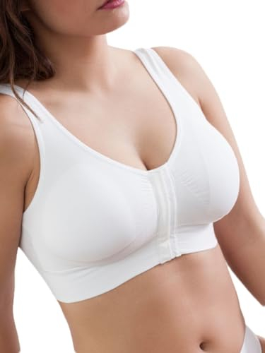 Selene, Reggiseno Donna in Tessuto Anallergico, Senza Ferretto, con Coppe Estraibili e Comoda Chiusura Davanti, Collezione Luisa, Colore Bianco, Taglia L