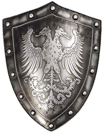 LOOYAR 61 cm Mittelalterlicher Heiliges Römisches Reich Display Schild (Silber)