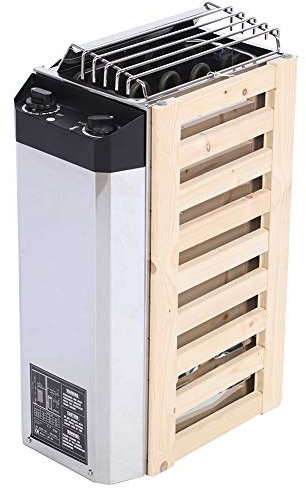 Riscaldatore della stufa per sauna in acciaio inossidabile Mxtech 220V-240V 3KW - Strumento di riscaldamento a controllo interno per sauna, 176,5-317,8 piedi cubi Home Hotel Sauna Sauna Spa