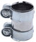 TAKPART Raccordo per tubo di scarico a doppio morsetto, diametro 55 mm x 95 mm, 1K0253141M, colore argento
