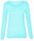 GirlzWalk Women's Plain Long Sleeve T-Shirt Basic Casual Plain Stretch Top Plus Size (Mint Green, ML = UK 12-14)
